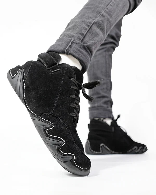 Suede Leather High Top - Midnight Black