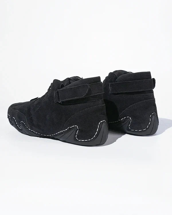 Suede Leather High Top - Midnight Black