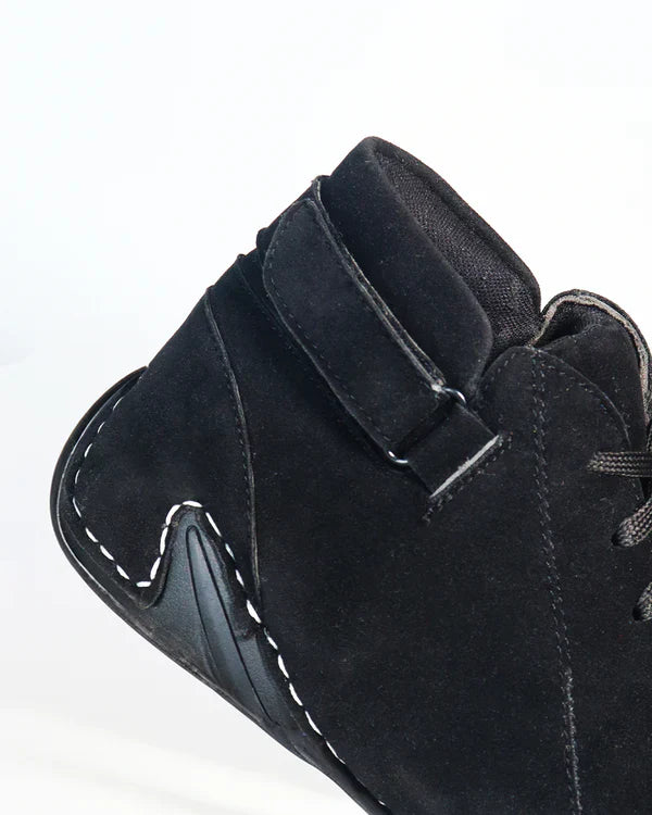 Suede Leather High Top - Midnight Black