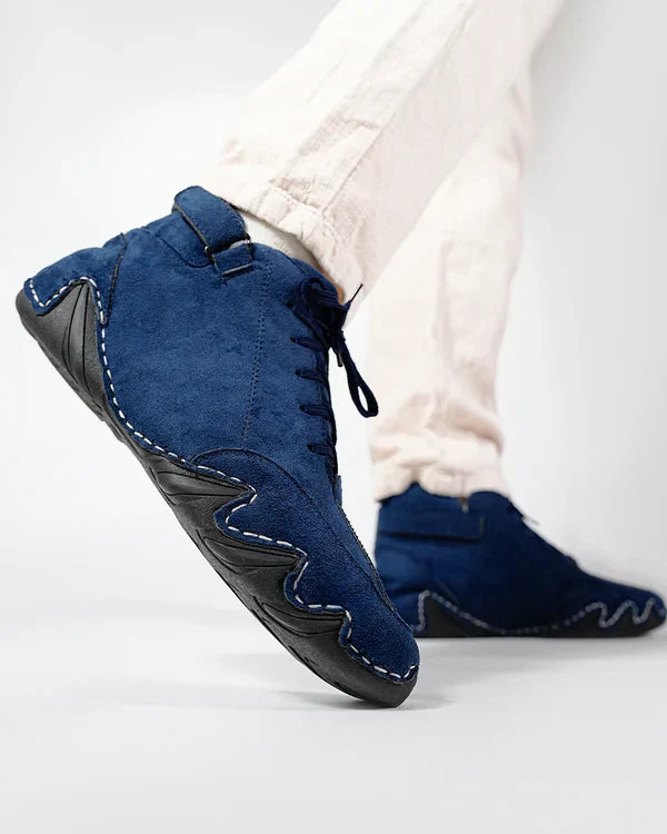 Suede Leather High Top - Prussian Blue