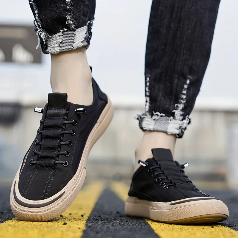 Men's Lace-up Sneakers - Casual Walking Shoes - Comfortable And Breathable