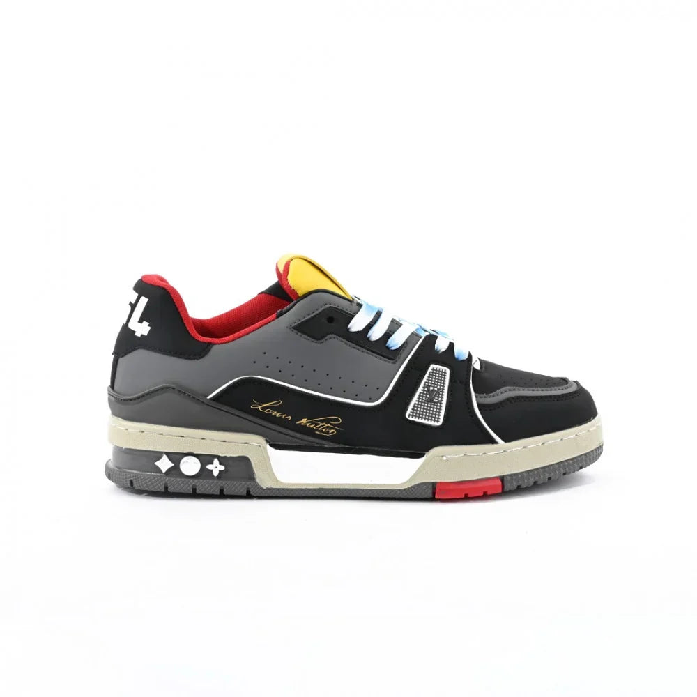 VL Gray Black Red White Yellow VL Print Sneaker Shoes 0221